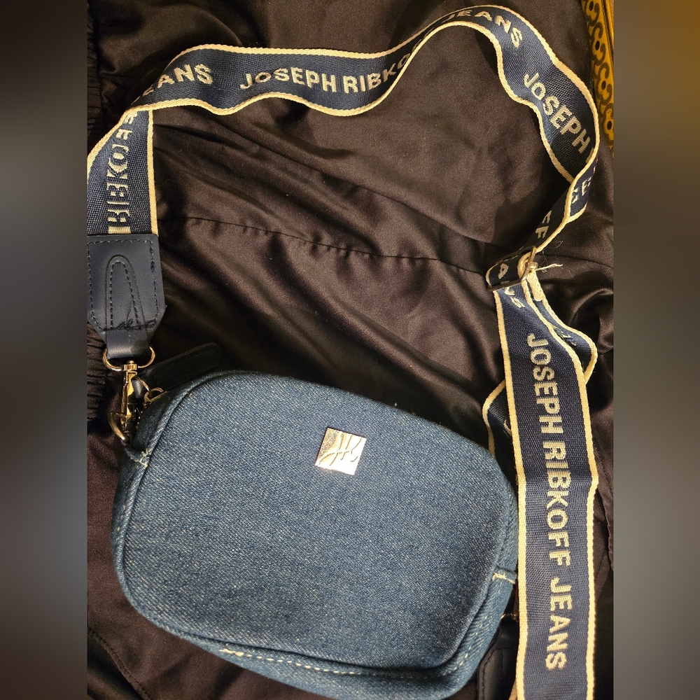 ✨ Joseph Ribkoff Jeans Denim Crossbody Bag – Logo Strap✨